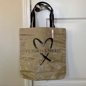 Victoria’s Secret Gold Glitter Tote